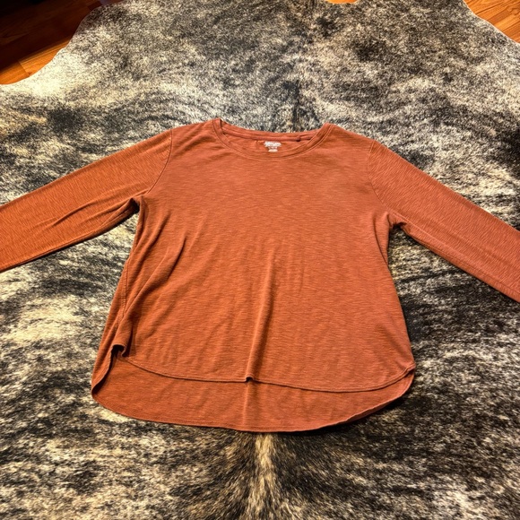Kirkland Burnt Orange Women’s Long Sleeve Shirt, Size Large, 100% Cotton - Picture 8 of 11